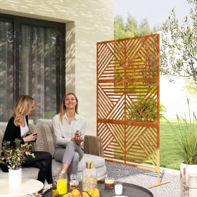 Decorative Privacy Fence Screen (Option: Brown/Rhombus-1345x695x95 mm)